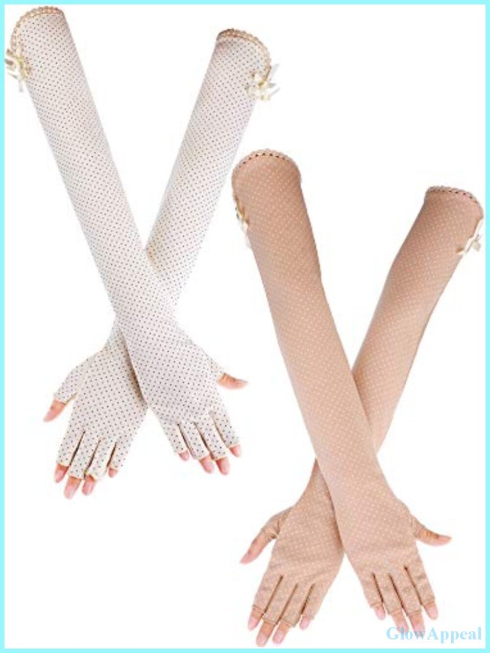 UV Protection Fingerless Gloves with Touchscreen Lace Trim